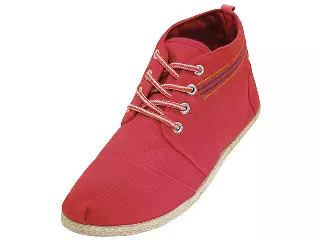 W010001L - Women's "Easy USA" Hi-Top Canvas Shoes — Red (W010001L-R) / 5-10 Assorted
