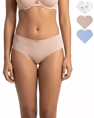 Mireya Hipster 3-Pack Panties — Cream / L