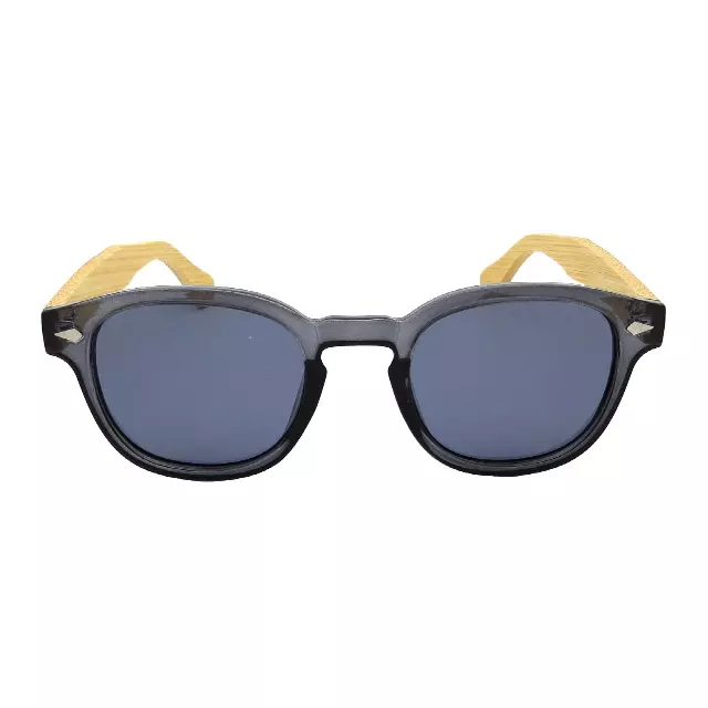 Bulk Retro Horn Rimmed Sunglasses featuring Wooden Sides and Metal Pin Accents PL11056