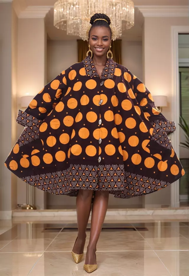 243 - NEW PRINT ALERT Big Button Authentic African Tunic Dress (3 PCS PRE-PACK) - $25.00 EACH — One Size (4 - 24) / Print-677