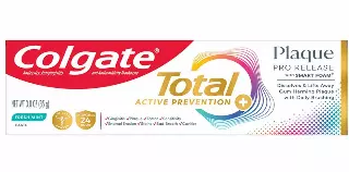 Colgate Total Plaque Pro Release Fresh Mint Toothpaste, Anticavity Fluoride Toothpaste, Fights Plaque, Bad Breath, Tartar Buildup, and Helps Protect Teeth from Sensitivity, 3.0 oz