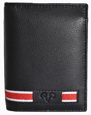 Jack Abrahams Goat Nappa Leather Bi-Fold Wallet with Flip ID Case Black
