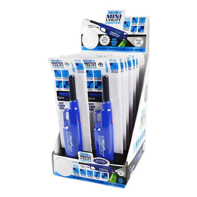 Mini Utility Torch Stick Lighter with LED Light - 12 Pieces Per Retail Ready Display 26327