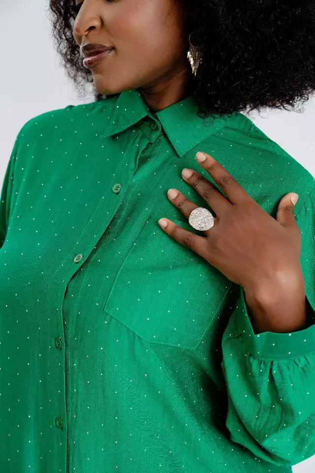 25055 - 2-Pcs Button Down Collared Top & Pant Set - $25.00 Each (2 pcs per pack) — Green
