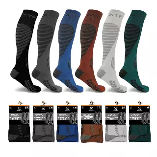 TARGETED COMPRESSION SOCKS - 6 ASST COLORS — Small/Medium