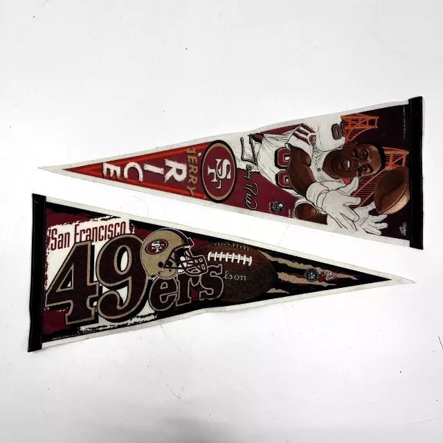 NFL Football Pennant Lot WinCraft San Francisco 49ers Jerry Rice 2 Pieces