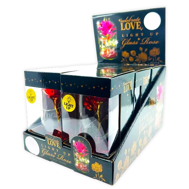Glass Dome Rose Keepsake - 6 Pieces Per Retail Ready Display 24544