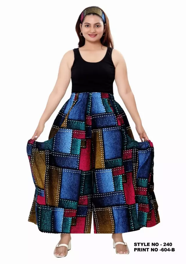 240 - Ankara Palazzo Pants With Big Side Pockets (3 PCS PRE-PACK) - $20.00 Each — One Size (4 - 24) / Print-604B