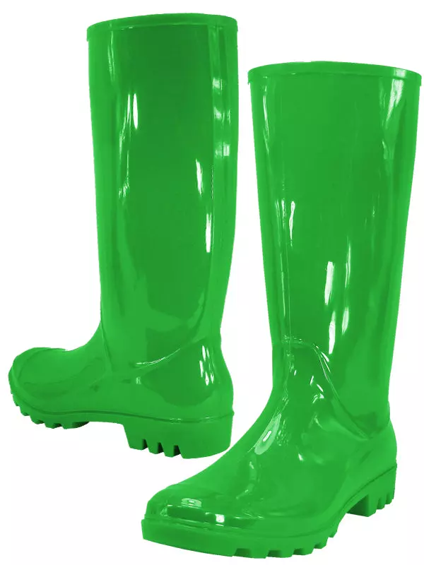 RB-010 - Women's "Easy USA" 13½ Inches Super Soft Rubber Rain Boots — Green (RB-010-V) / 5-10 Assorted