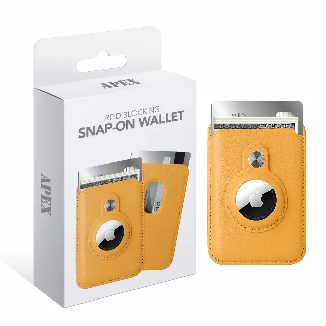RFID Blocking MagSafe Magnetic Card Wallet with AirTag Pocket — Toffee