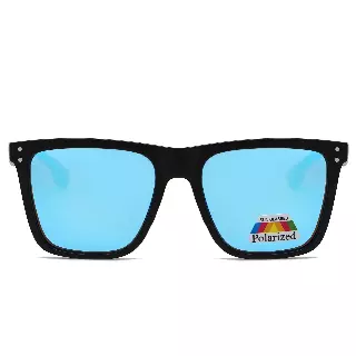 Wholesale Polarized Square Sunglasses with Cutout Metal Geometry Temples PL11072