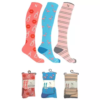 BOLD & EXPRESSIVE COMPRESSION SOCKS - 3 ASST STYLES — Small/Medium