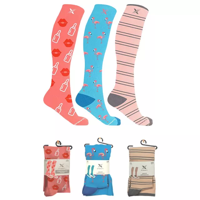 BOLD & EXPRESSIVE COMPRESSION SOCKS - 3 ASST STYLES — Small/Medium