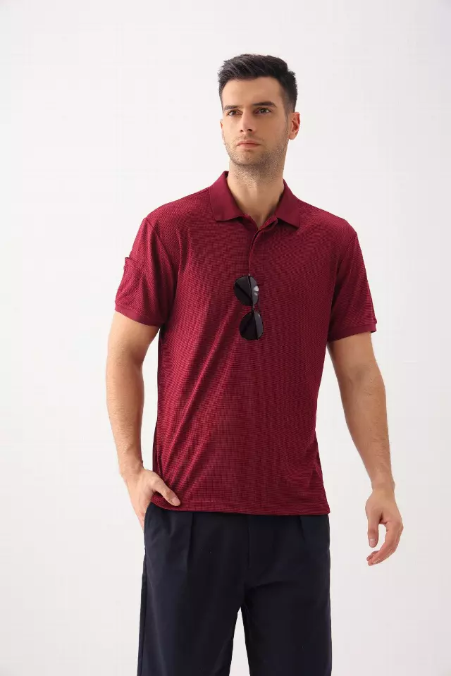 Men's Polo With Glasses Holder Style #MS026- Open Stock Available - $6.90/Unit OPEN STOCK MINIMUM 24 PCS — S-2XL(WHOLESALE) / Burgundy