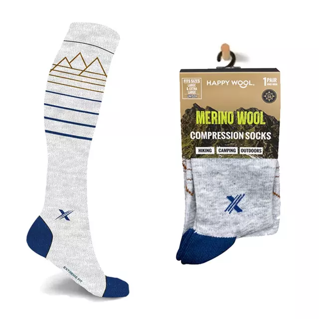 MERINO WOOL COMPRESSION BOOT SOCKS — Small/Medium / Heather Gray