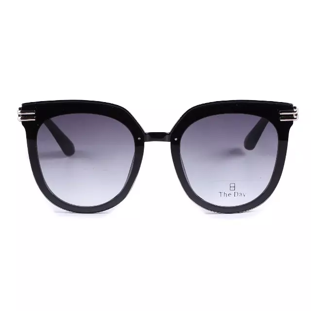 Oversized Butterfly Sunglasses with Metallic Temple Accents TD10416