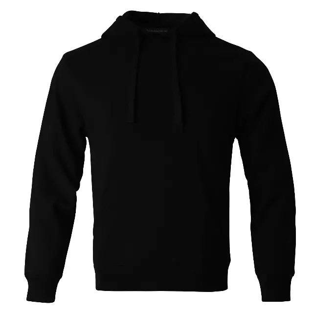 Men's Pullover Hoodie with Drawcords and Kangaroo Pockets 280GSM 80%Cotton 20% Polyester - Style #MFJ173 -$12.80 /Unit - 12 PCS/CS - PLEASE SEE DESCRIPTION — Black