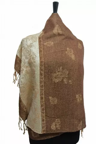 IN102 Pattern Pashmina — Khaki