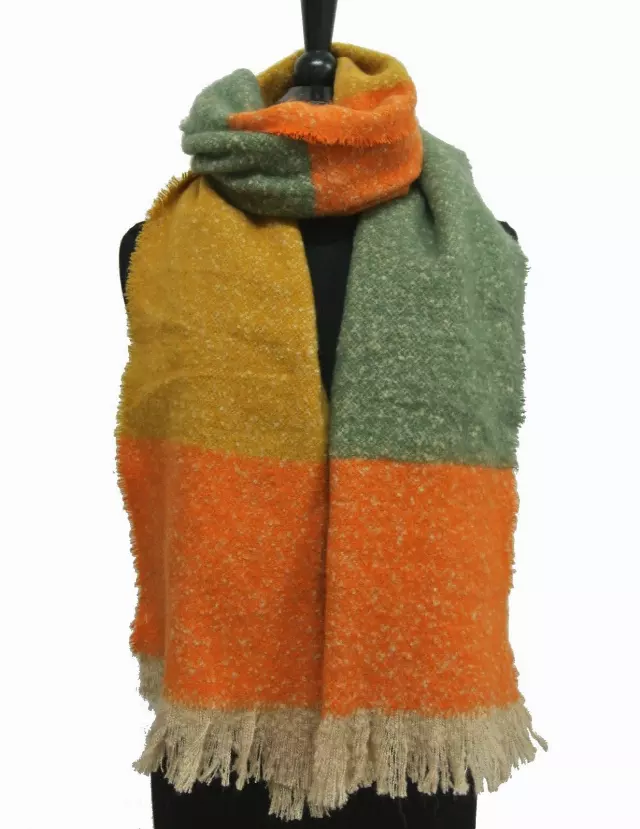 BF155 Colorblock Winter Scarf — Orange