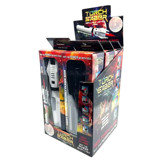 Torch Saber Torch Lighter with Red Flame - 6 Pieces Per Retail Ready Display 25028