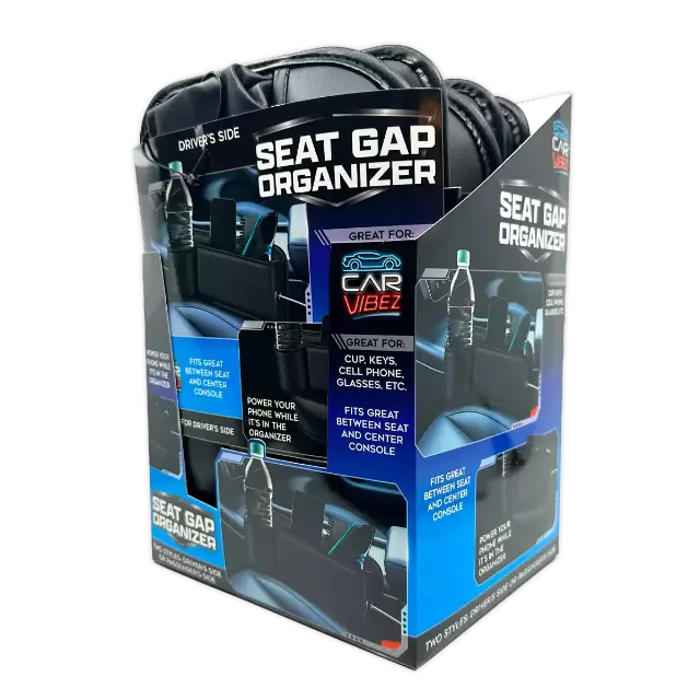 Seat Gap Filler Car Organizer - 6 Pieces Per Retail Ready Display 25804