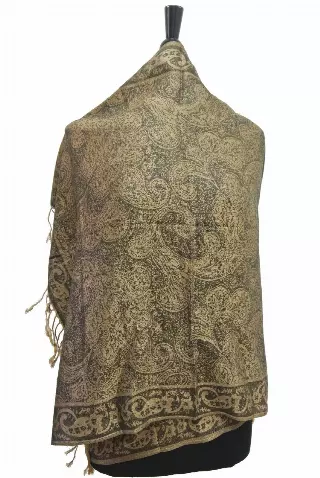 SJ116 Pattern Pashmina — Black