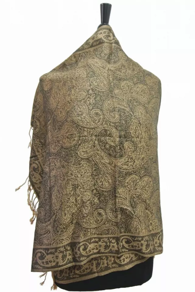 SJ116 Pattern Pashmina — Black