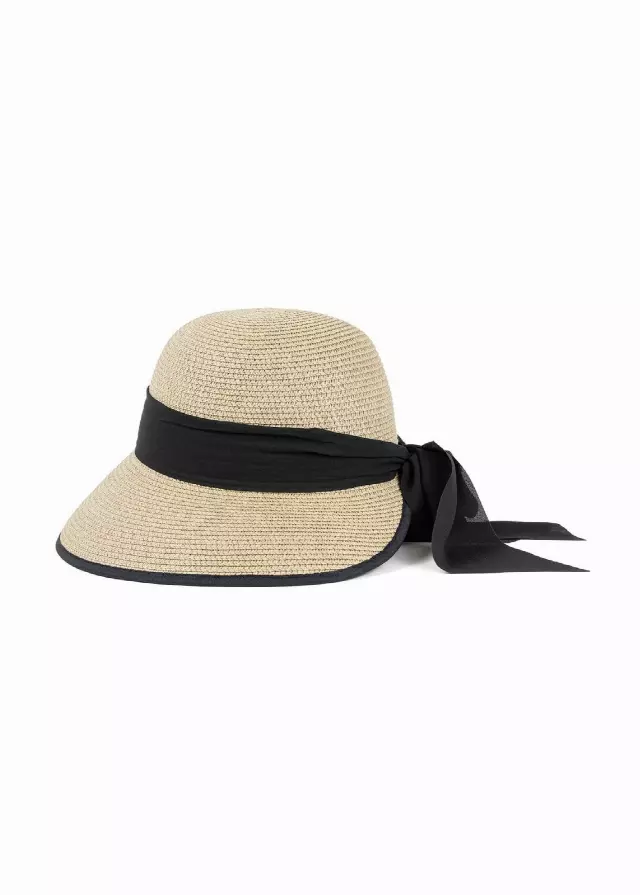 Magid Ribbon Bow Straw Garden Hat — NATURAL