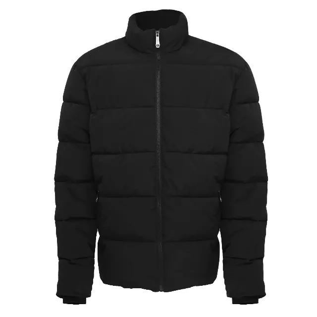 Men's Full Zipper Puffer Jacket - Style #MFJ808 - $16.90/Unit 12 PC — 1XL-3XL (WHOLESALE) / Black