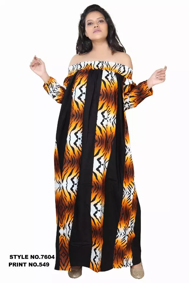 7604 - Mix Match African Print Off Shoulder Long Dress - (3/pk) - Free Size - $25.00 Each — Free Size / Print-549