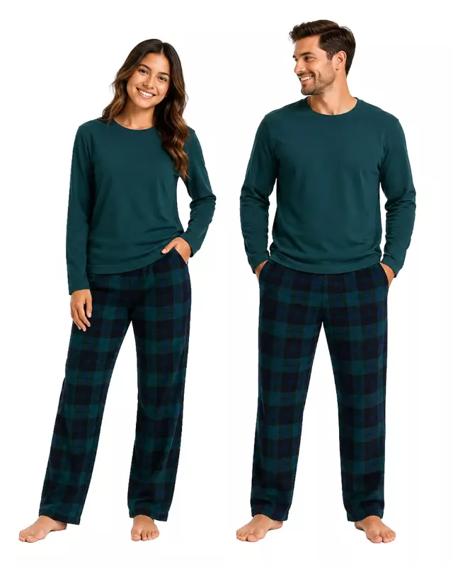 Adult Matching Family Pajama Set #125 — Black / Men's (S-M-L-XL)