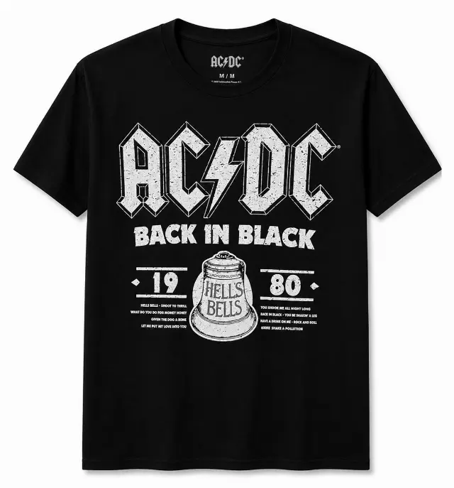 ACDC BACK IN BLACK T-SHIRT BLACK