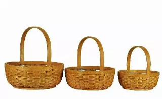 MS04101 – S/3 Round dark woodchip 10”, 12”, 14” W/LINERS-“sets” Min 1 set -Case 8 sets