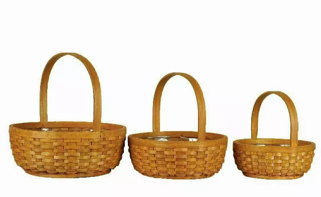 MS04101 – S/3 Round dark woodchip 10”, 12”, 14” W/LINERS-“sets” Min 1 set -Case 8 sets