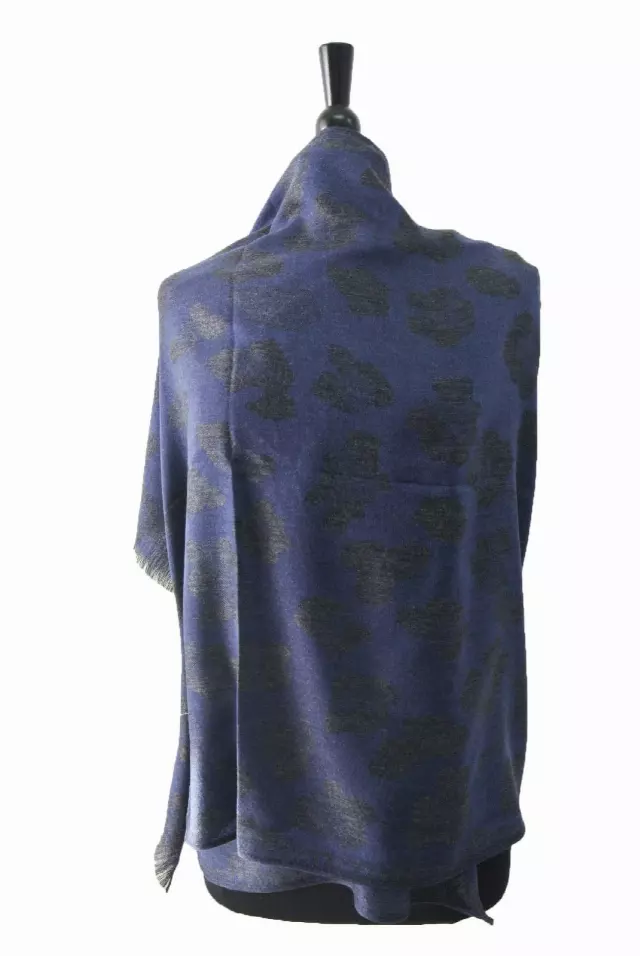 Y24 Cheetah Print Pashmina — Navy