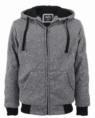 Men's Sherpa Lined Hoodie- Style #MFJ143-$12.50/ Unit - 12 PCS/CS - PLEASE SEE DESCRIPTION — Light Grey