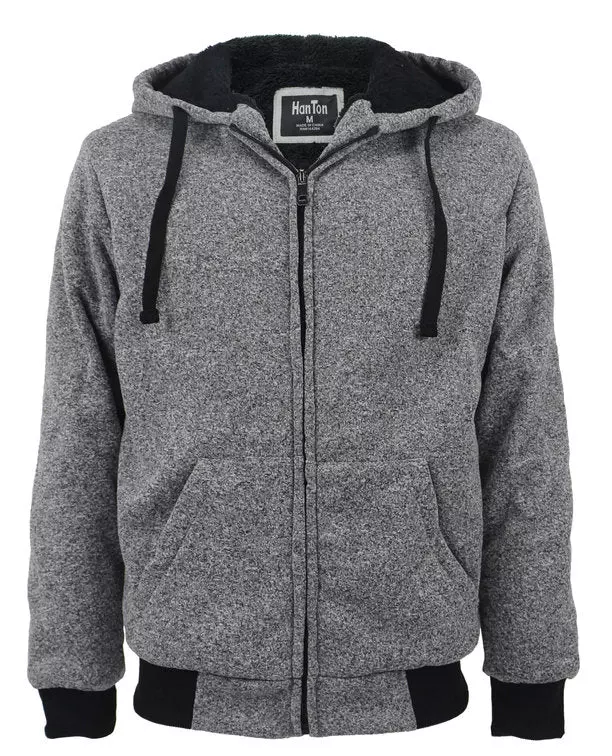 Men's Sherpa Lined Hoodie- Style #MFJ143-$12.50/ Unit - 12 PCS/CS - PLEASE SEE DESCRIPTION — Light Grey