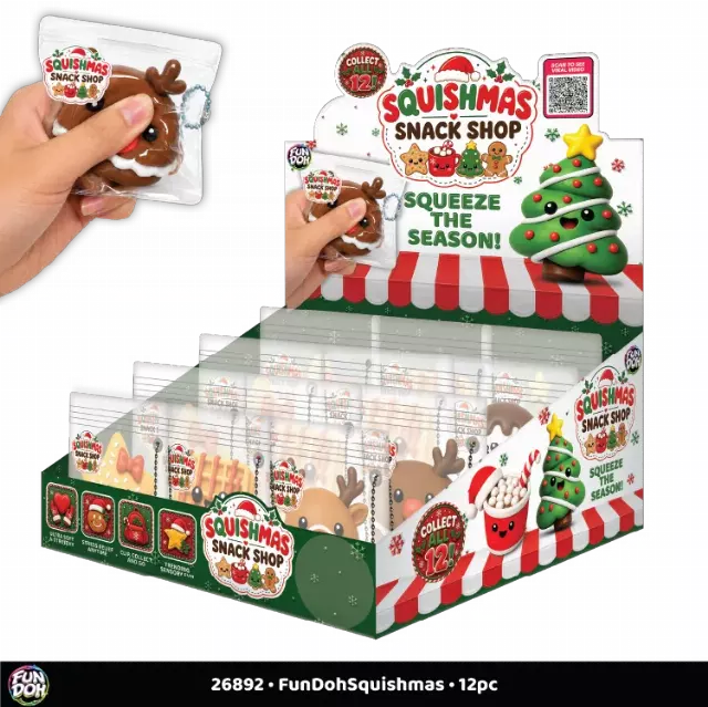 Fun Doh™ Squishmas Snack Shop Squishies - 12 Pieces Per Retail Ready Display 26892