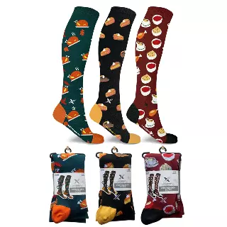 Holiday and Thanksgiving Pain Relief Socks - 3 ASST STYLES — Large/XL
