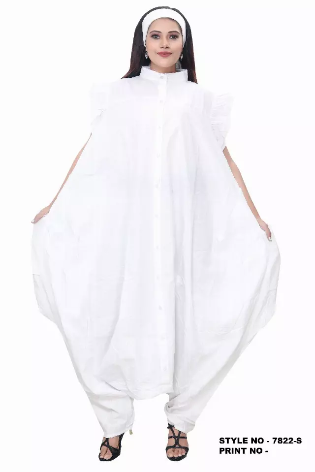 7822- Button Down Collared Short Sleeves & Side Pockets Jumpsuit (3 PCS PRE-PACK) - $25.00 Each (Copy) — One Size (4 - 26) / White