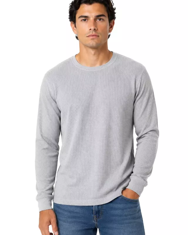 Men's Thermal Top Crew Neck #TH1 — H. Grey / 2X-3X