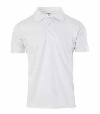 Men Performance Closed Mesh Polo White - 7712809
