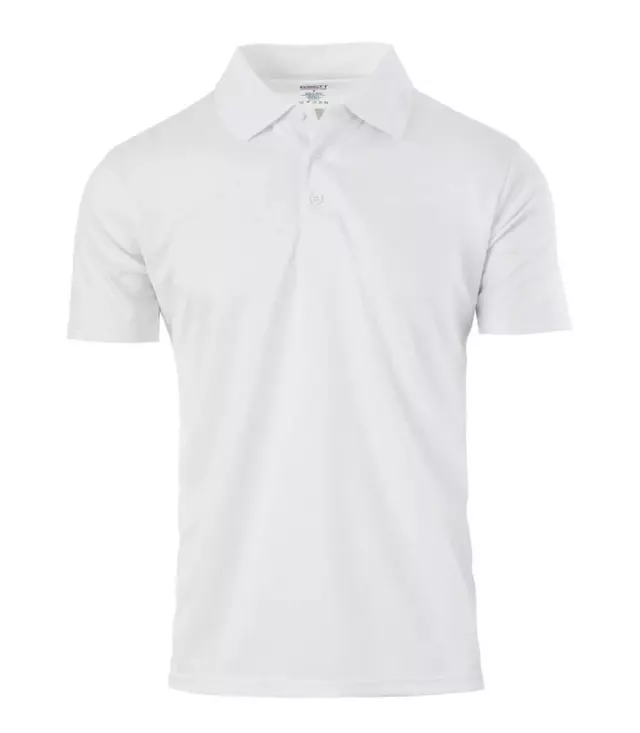 Men Performance Closed Mesh Polo White - 7712809