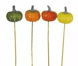 SSF04312 – 2”, 4 assorted color pumpkin picks (boxed 1dz)-Min 1 dz- Case pk 24 dz