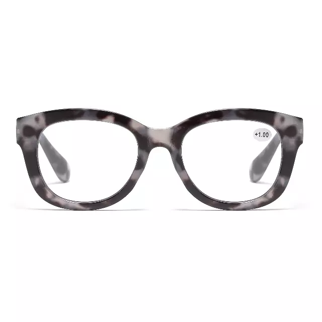 Unisex Retro Round-Square Reading Glasses with Thick Temples RJ11099 — +3.75