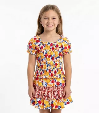 GIRLS PINK Smocked Top W Ruffle Mix Match Skirt Set- 2477202