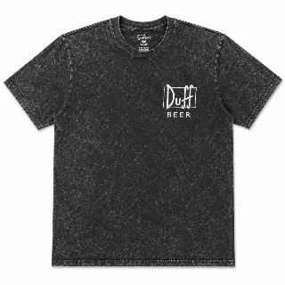 THE SIMPSONS DUFF BEER T-SHIRT BLACK MINERAL WASH