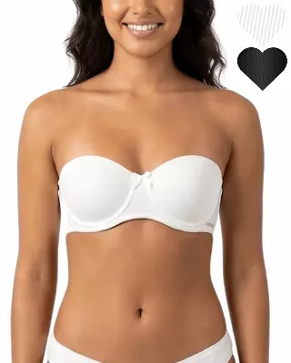 Emily Strapless 2-Pack Bra — White / 38C