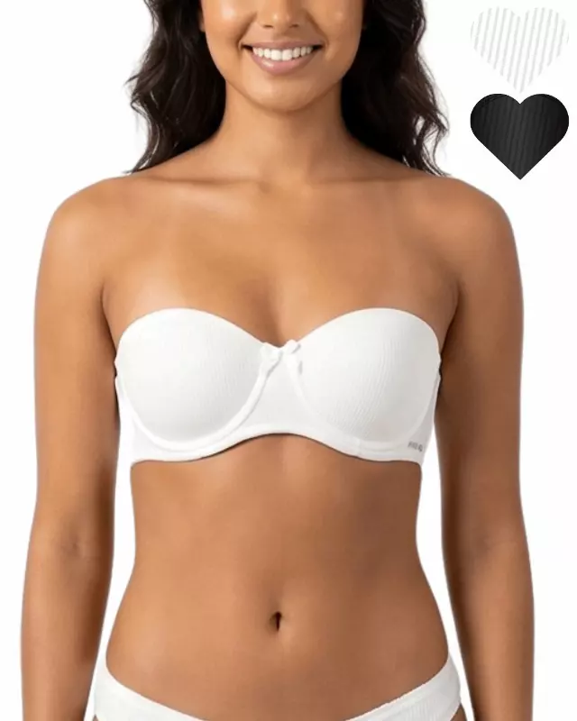 Emily Strapless 2-Pack Bra — White / 38C