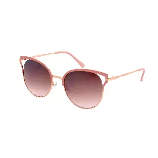 Women’s Retro Cat Eye Round Sunglasses with Cut-Out Temple Accents HJ10113
